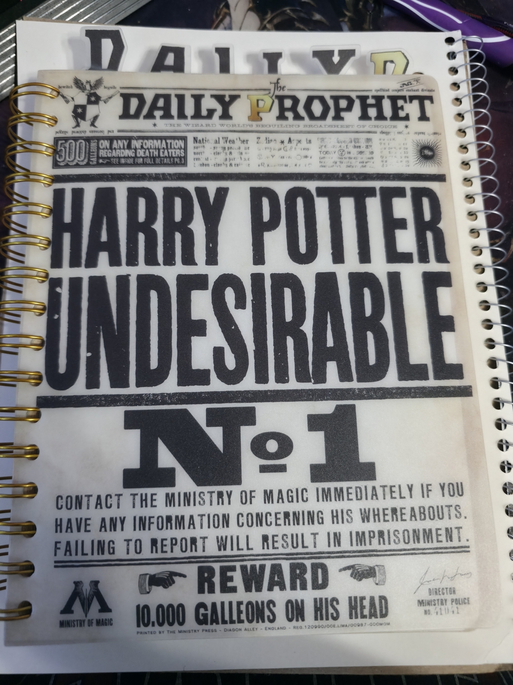 Harry Potter Daily Prophet 'Undesirable No.1' Notebook